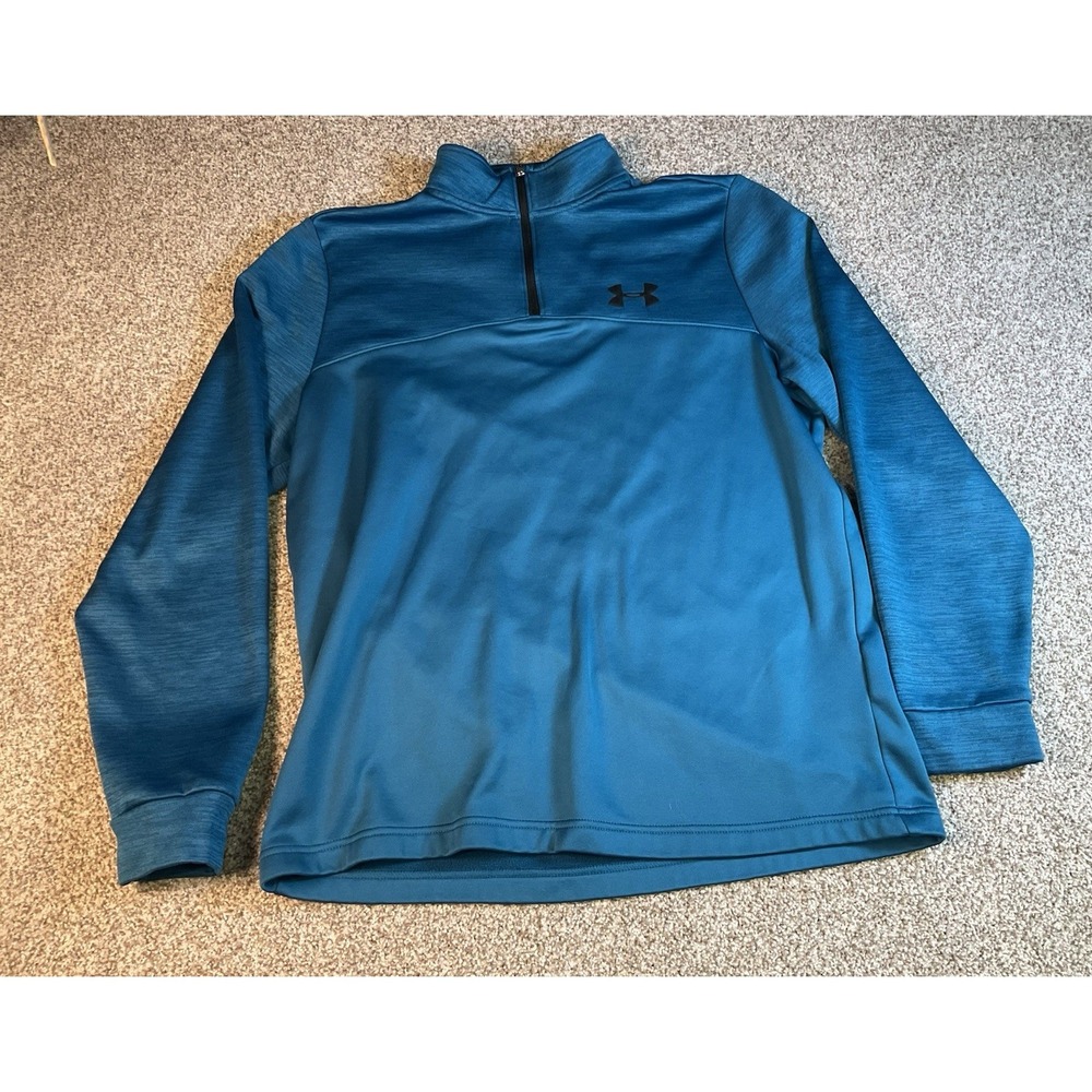 Under Armour Blue Fleece Twist Half Zip Athletic Long Sleeve Shirt Size M